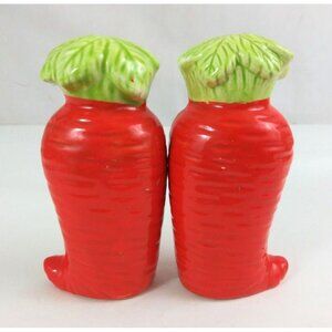 1983 Action Industries Vegetables Carrot 4.5" Salt & Pepper Shakers Japan